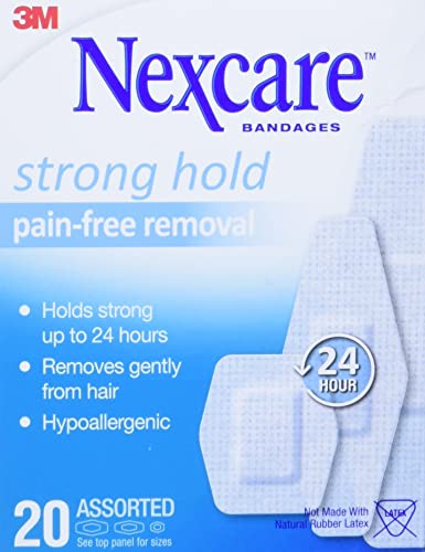 Sensitive Skin Bandages - Pain-Free Removal, Assorted Sizes, 20 Count