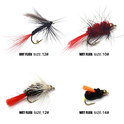 Trout Fly Fishing Kit - 16 Premium Dry & Wet Flies