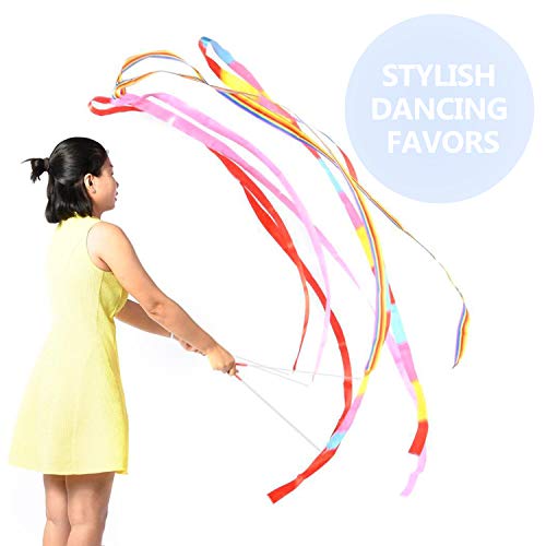 Dance Ribbons Streamers - 6.6Ft Unisex Kids' Gymnastics Wands - Multicolor