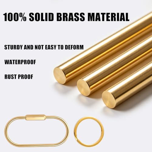 Gold Brass Key Rings Organizer - 4 Pcs Screw Lock Carabiner Clip