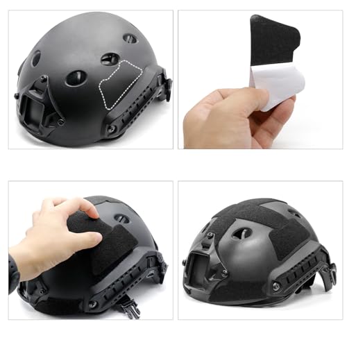 Tactical Helmet Hook and Loop Set - Black for MK Fast Helmets