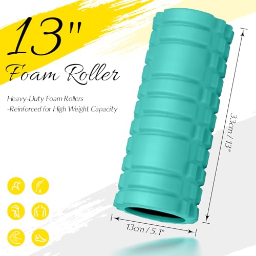 Deep Tissue Foam Roller - High Density Massage Roller - Aqua