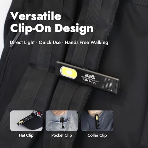 WARSUN T7 PRO Rechargeable LED EDC Flashlight, Compact Pocket Light with Magnetic Base