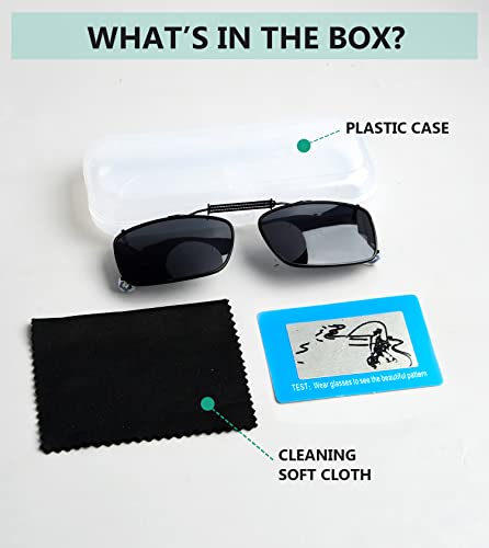 Eyekepper Clip-On Sunglasses for Over Eyeglasses Men 56x34mm Mix
