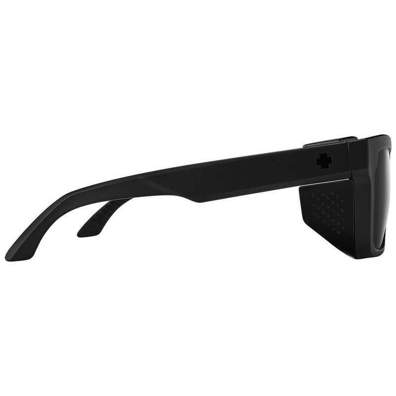 SPY Optic Helm Tech, Full Cover Square Sunglasses, Color and Contrast Enhancing Lenses, Matte Black - Happy Gray Green with Black Spectra Mirror Lenses