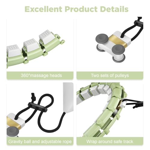 Detachable 24 Knots Hula Hoop for Weight Loss - Green