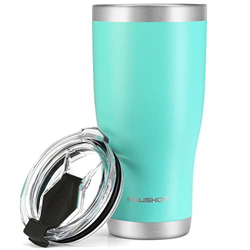 HAUSHOF 30 oz Lake Blue Stainless Steel Vacuum Insulated Travel Mug - Double Wall Coffee Tumbler with Lid