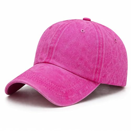 Kryxelia Rose Red Washed Baseball Cap - Adjustable Low Profile Dad Hat