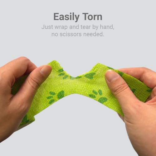Self-Adhering Bandage Wrap for Dogs - 6 Rolls, 6 Colors