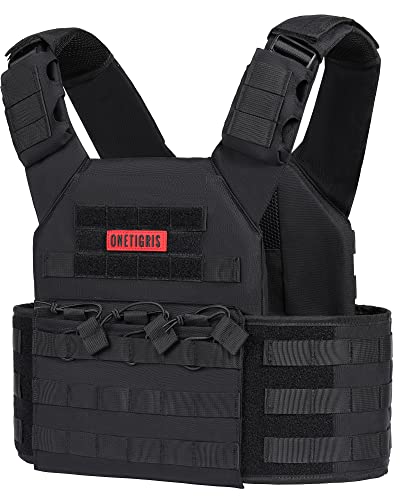 Adjustable MOLLE Tactical Vest for Men - 500D Nylon, Quick-Release