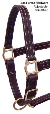 Derby Originals Cob Havana Leather Horse Halter with Triple Stitch & Adjustable Fit