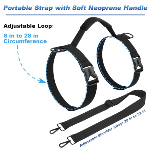Adjustable Yoga Mat Strap with Shoulder Handle - Black