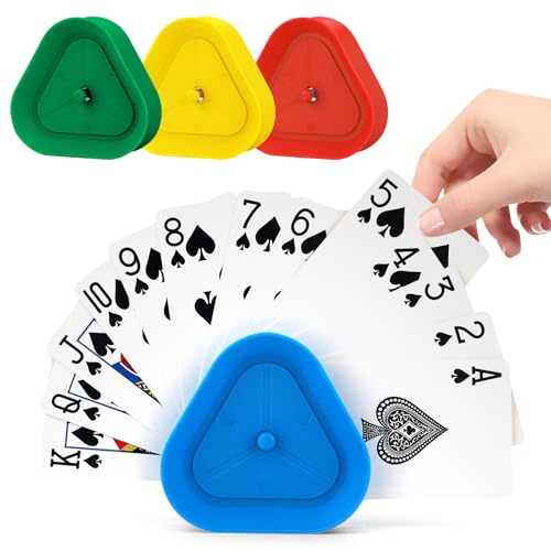 Triangle Card Holder for Playing Cards - 4-Pack, 4 Colors