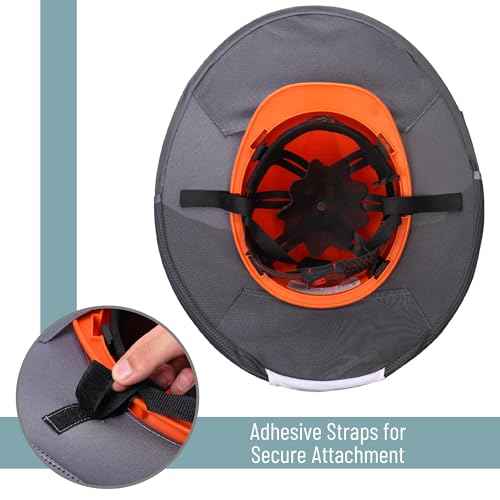 UNCO- Hard Hat Sun Shield, 4 Pack, Gray, Full & Standard Brim Mesh Sunshade High Visibility Reflective, Hard Hat Accessories