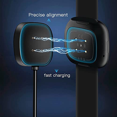 Smartwatch Charging Cable - 2-Pack 3.3ft & 1ft for Fitbit Sense/Versa 3
