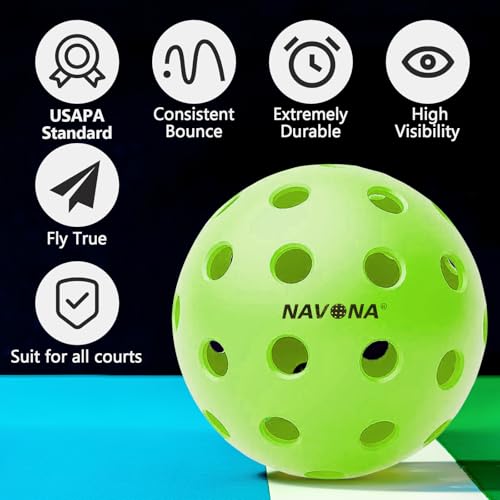 Navona 12 Pack Premium Outdoor Pickleball Balls – USAPA Official Standard