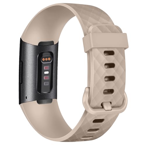Fitbit Charge 4 & 3 Bands - 4 Pack Starlight, Milk Tea, Smoky Purple, Green - Soft Sport Straps