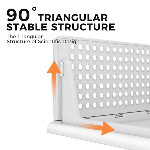 Pinkpum 6 Pack Closet Organizers Storage Box, Stackable Plastic Drawer Basket for Clothing, Stackable Storage Bins Shelf Storage Container for Closet Wardrobe Bedroom Bathroom Office White