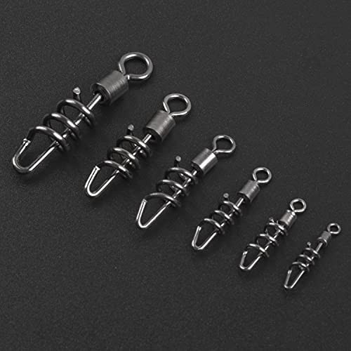 Fishing Swivels Snaps - 40pcs Stainless Steel Corkscrew Swivels 4#
