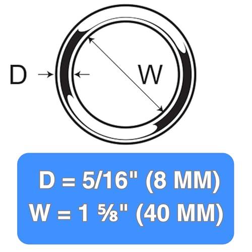 Marine Grade 316 Stainless Steel Round Ring - 5/16" x 1 5/8"