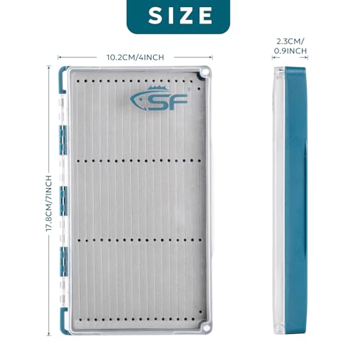 SF Magnetic Streamer Fly Box with Clear Lid – 7x4.02x0.91 in, Holds 51 Flies, Polycarbonate, Foam B, Clear Streamer