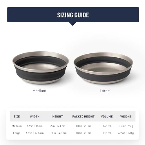 Sea to Summit Detour Collapsible Camping Bowl Medium Laurel Wreath Green - Lightweight Space-Saving Design