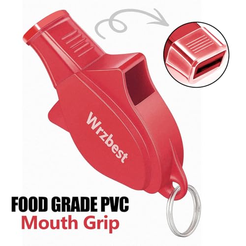 Pealess Sports Referee Whistle with Teeth Protector - 2 Pack, Grey