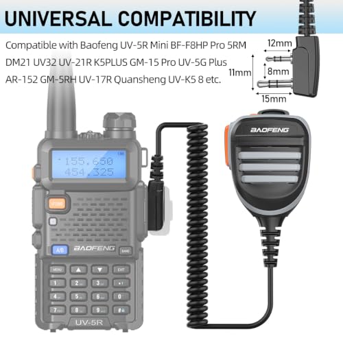 Omnidirectional Walkie Talkie Speaker Mic - Orange