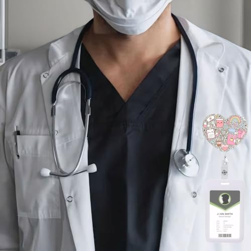 Retractable Badge Reel - Cute Silver Holder for Nurses & Doctors