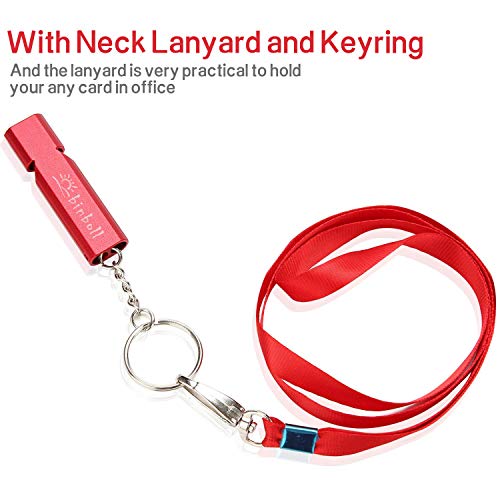 Double-Tube Survival Whistle - Loud Aluminum Alloy - Red
