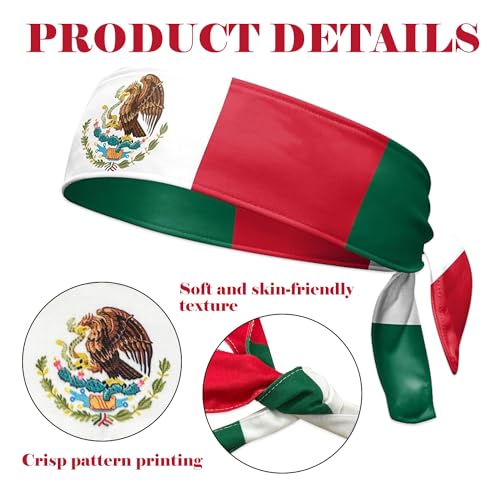 Mexico National Flag Tie Headband - Sweatband for Sports
