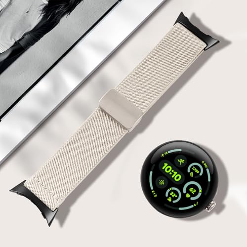 Magnetic Nylon Bands for Google Pixel Watch 3/4 - Apricot