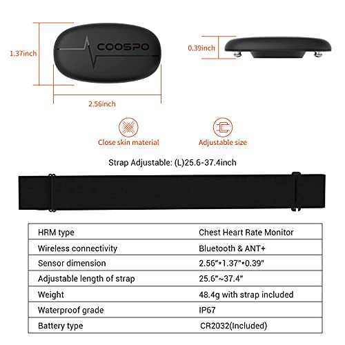 Heart Rate Monitor Chest Strap - Bluetooth & ANT+ Sensor