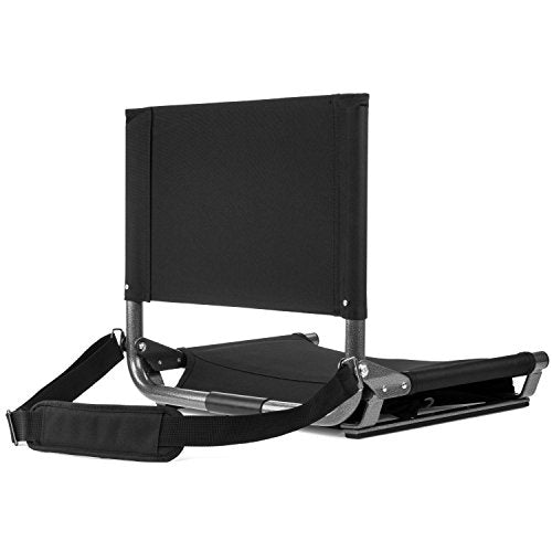 Cascade Mountain Tech Portable Folding Steel Stadium Seat Black 17" - Folding Chair