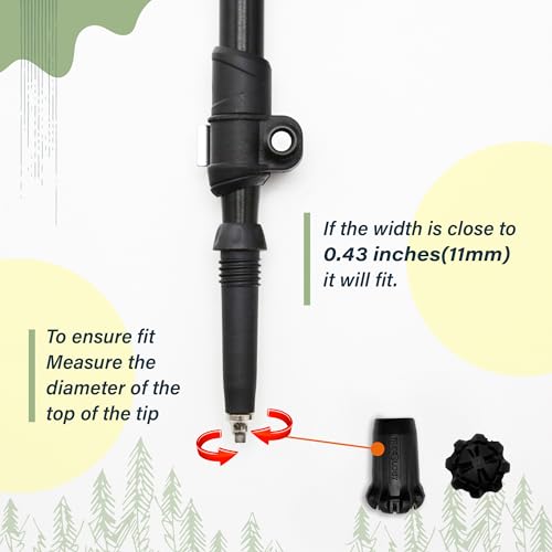 Trekking Pole Tips Replacement - 4pc Pack for Hiking Poles