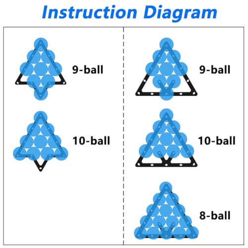 6 Pack Magic Ball Rack Sheets for 8, 9, and 10 Ball Pool