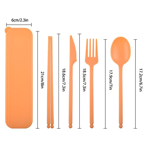 Reusable Travel Utensils Set with Case - 4 Color Options