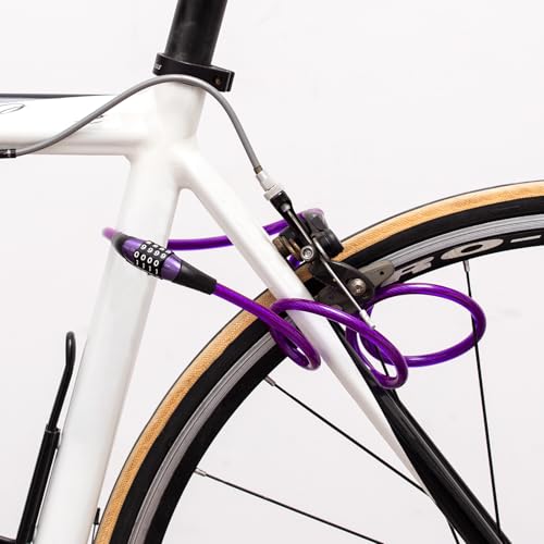 Keyless Combination Bike Cable Lock - Purple