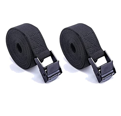 Heavy Duty Tie Down Straps - 2Pcs Cam Buckle Straps 6.5ft Black