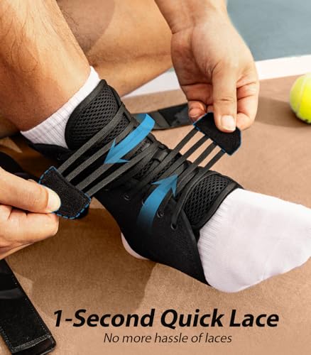 ZOELION M Ankle Brace Support for Sprains & Injury Recovery - Slim Fit, Self-Adjusting Pads