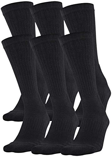 Under Armour Adult Training Cotton Crew Socks - X-Large Black 6-Pairs