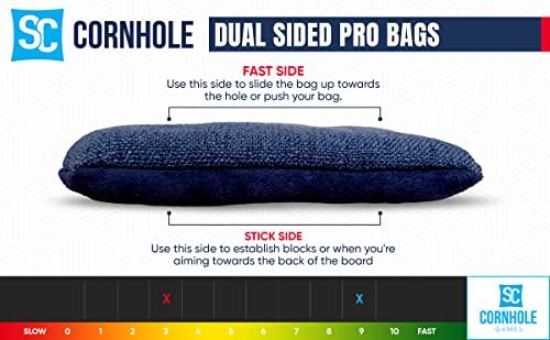 Professional Cornhole Bags - 16 oz Dual Sided with Resin Fill - Stars/Stripes