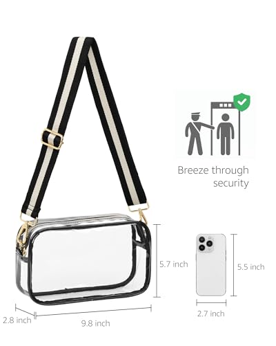 Clear Stadium Event Bag | Waterproof Crossbody with Adjustable Strap