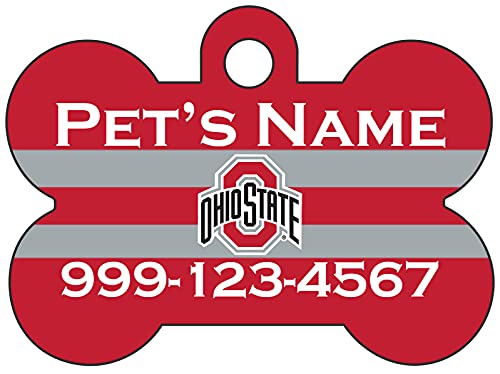 Personalized Ohio State Pet ID Tag - Durable Bone Shape