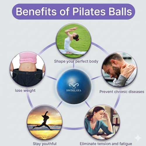 9-Inch Anti-Burst Pilates Ball - Mini Exercise & Yoga Ball for Core Workout