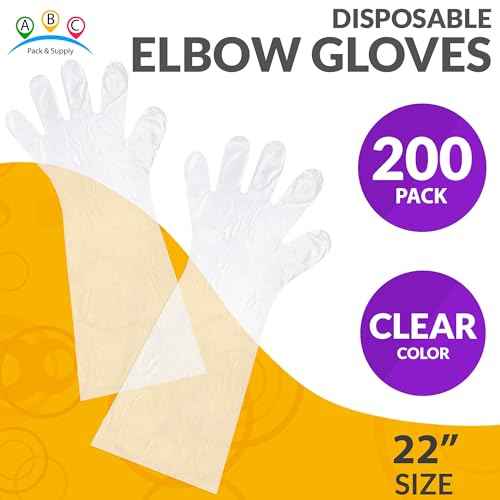 Disposable Elbow Gloves, 22 Inch Long. Clear Disposable Elbow Length Gloves for Food Handling, 1.1 mil HDPE