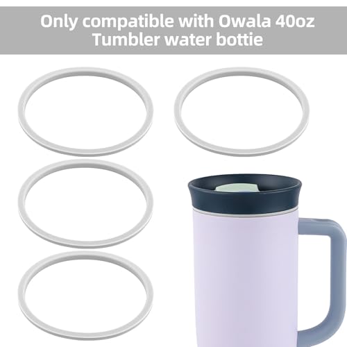 4-Piece Silicone Gasket Replacement for Owala 40oz Tumbler - Gray