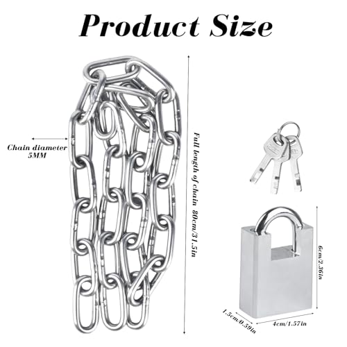 Premium 80cm Bike Chain Lock - Heavy-Duty Safety Security Lock