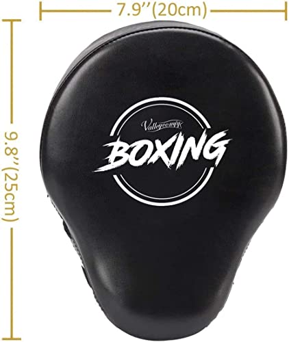 Valleycomfy Curved Boxing Punch Mitts for Men Women Black White