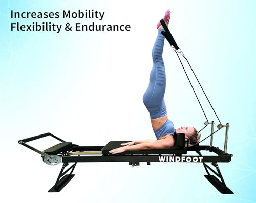 Pilates Reformer Machine with Jump Board - Foldable, Black